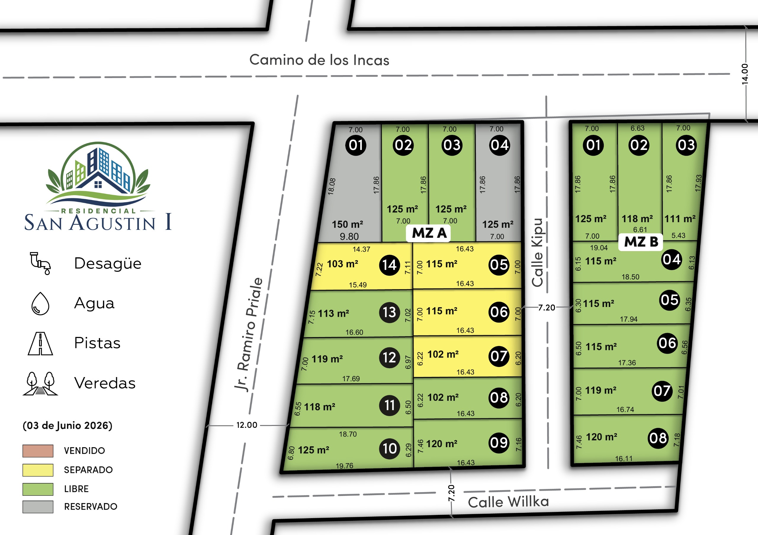 lotes del proyecto residencial san agustin